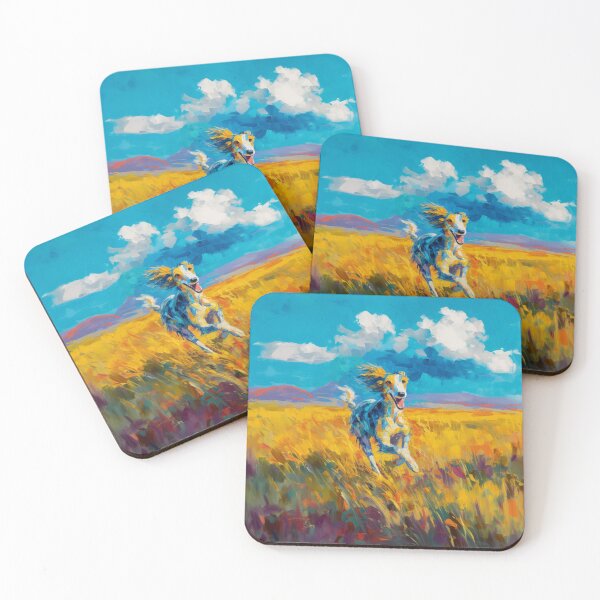 Item preview, A joyful Saluki running through a bright summer field, Dogs in Motion designed and sold by CDC40.