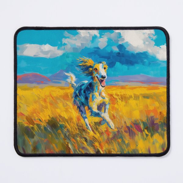 Item preview, A joyful Saluki running through a bright summer field, Dogs in Motion designed and sold by CDC40.