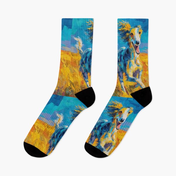 Item preview, A joyful Saluki running through a bright summer field, Dogs in Motion designed and sold by CDC40.