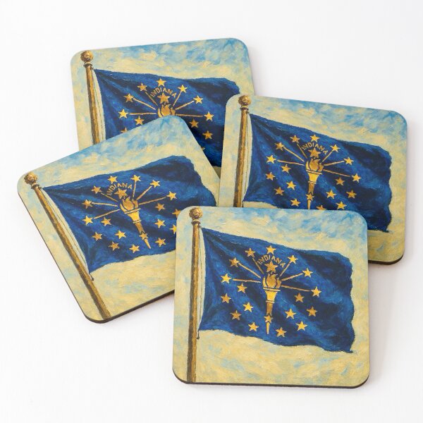 Item preview, Indiana State Flag designed and sold by TinCatOutPost.