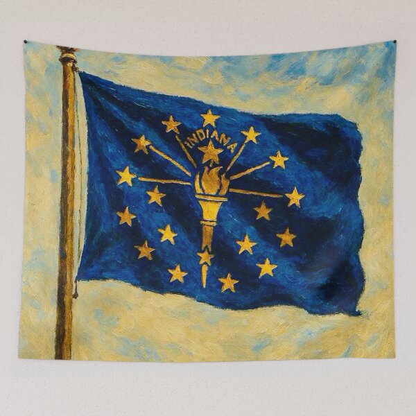 Item preview, Indiana State Flag designed and sold by TinCatOutPost.