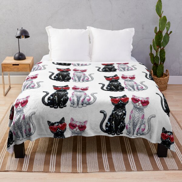 Item preview, Luxury Gemstone Cats - Black & White Diamond Couple Art designed and sold by Krasnovaovaova.