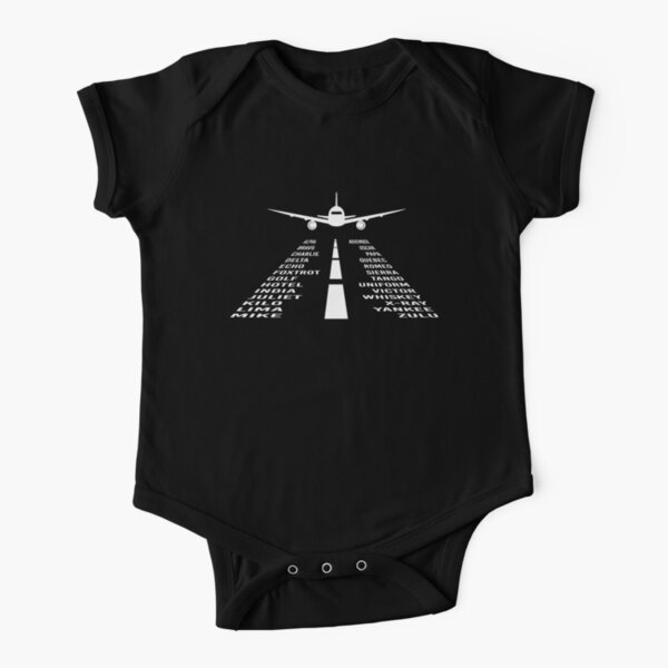 Airplane Phonetic Alphabet | Pilot Gift Short Sleeve Baby One-Piece