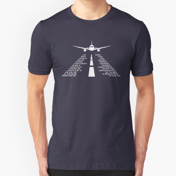 Airplane Phonetic Alphabet | Pilot Gift Slim Fit T-Shirt