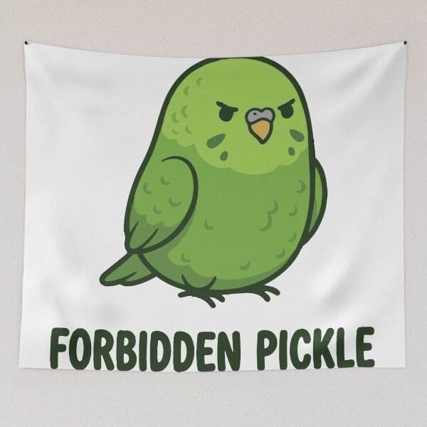 Item preview, The Forbidden Pickle Funny Green Budgie designed and sold by Petzzz.