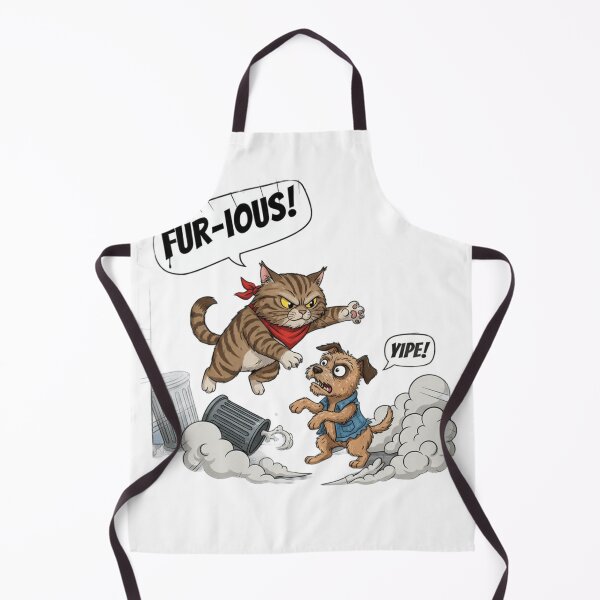 Item preview, Furious Cat vs. Scared Dog - Funny Comic Style Art designed and sold by Fatomfatom.