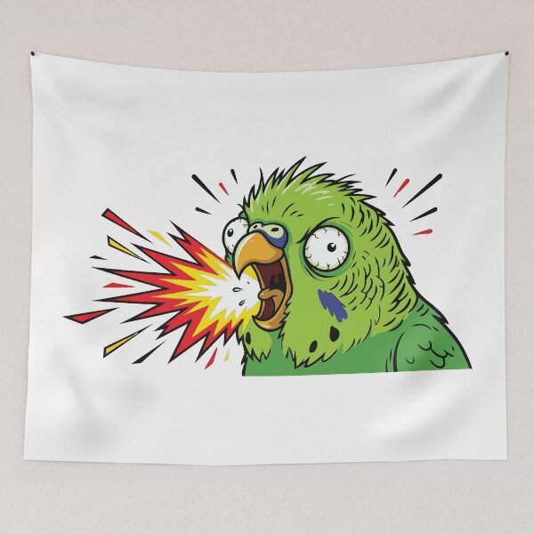 Item preview, Screaming Budgie AAAAA Loud Bird Art designed and sold by Petzzz.