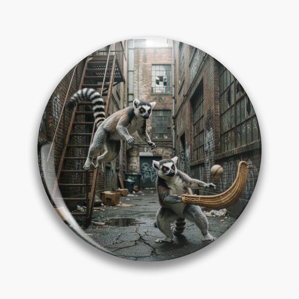 Item preview, Ring-Tailed Lemurs Play Jai Alai in Alley designed and sold by Tridentulus.
