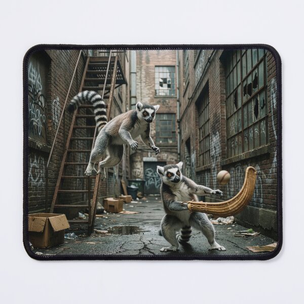 Item preview, Ring-Tailed Lemurs Play Jai Alai in Alley designed and sold by Tridentulus.