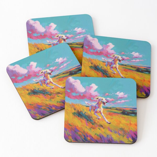 Item preview, A joyful Saluki running through a bright summer field, Dogs in Motion designed and sold by CDC40.