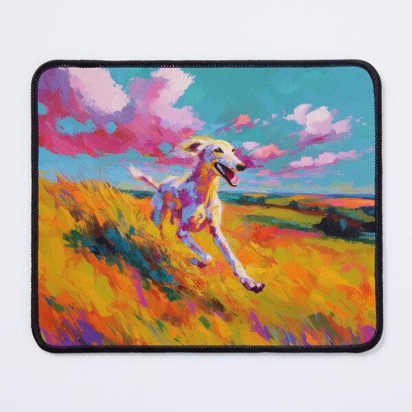 Item preview, A joyful Saluki running through a bright summer field, Dogs in Motion designed and sold by CDC40.