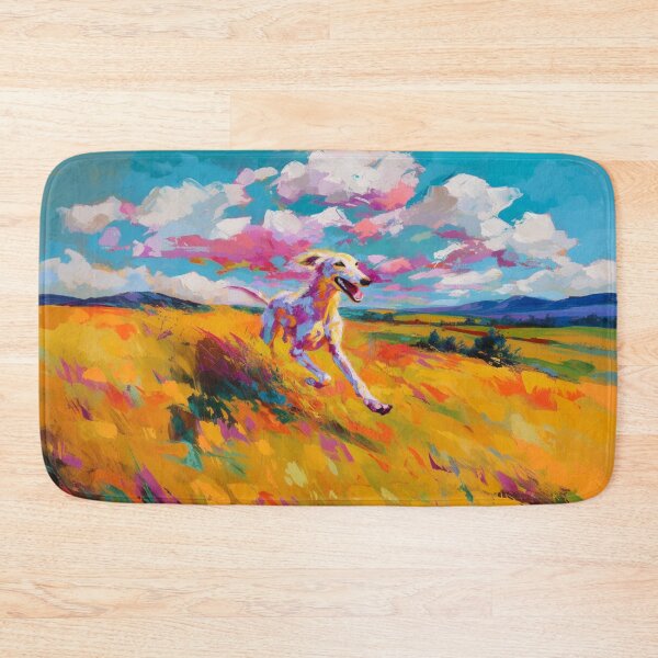 Item preview, A joyful Saluki running through a bright summer field, Dogs in Motion designed and sold by CDC40.