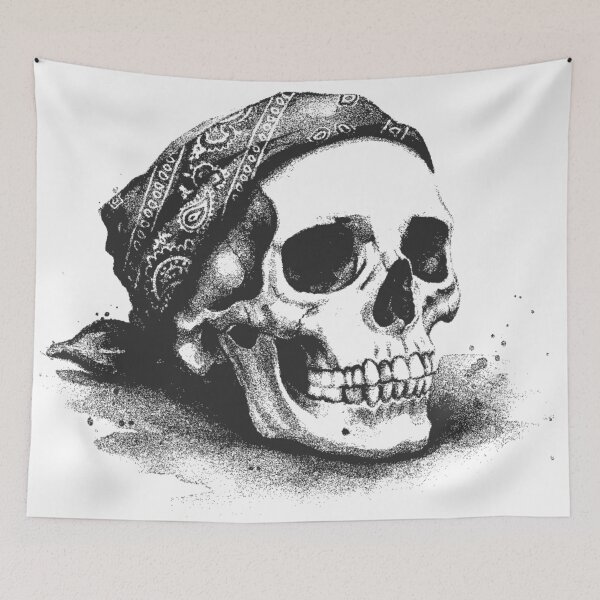 Item preview, Illustration - skull with bandana designed and sold by Ignorante.