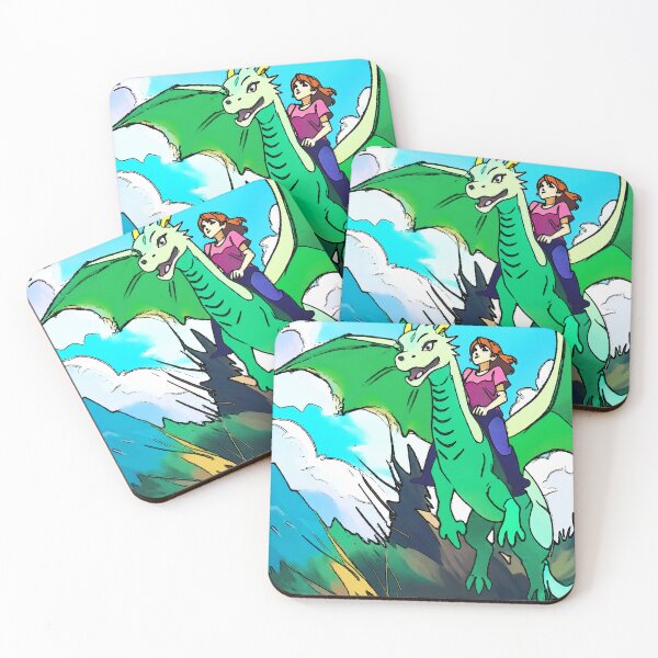 Item preview, Young Girl On A Dragon - Cartoon Art  designed and sold by NaturePrints.