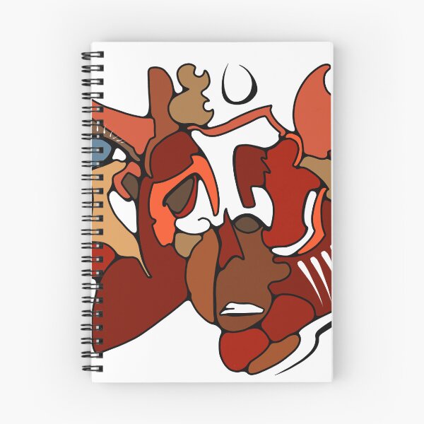 Item preview, Abstract Faces Cubist Portrait Red Terracotta Line Art designed and sold by Jacob Hokanson.