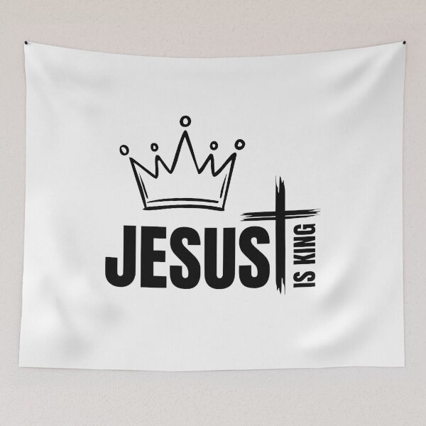 Item preview, Jesus is King Minimalist Crown and Cross - Modern Christian Art. designed and sold by GraceGiggles.