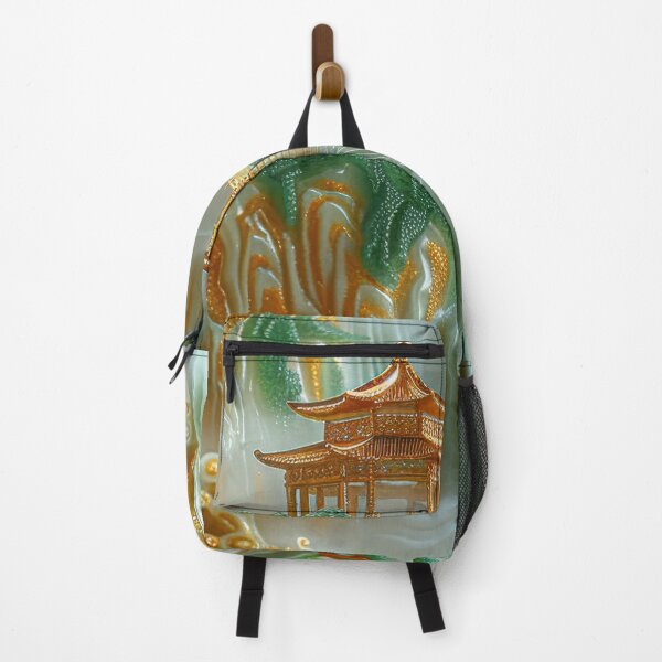 Item preview, Asian jade carving mountain landscape with pagodas designed and sold by MargaretWiktor.