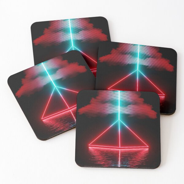 Item preview, Neon Darkwave Pyramid - Abstract Laser Beam Art designed and sold by powersunlight.