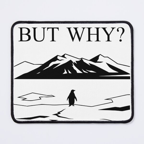 Item preview, But Why Penguin Meme Minimalist Existential Art designed and sold by Merch-by-FP.