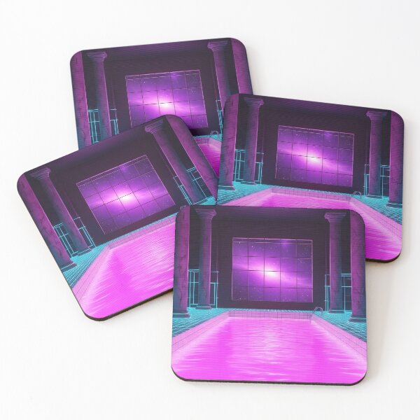 Item preview, Neon Vaporwave Pool in Space - Aesthetic Liminal Art designed and sold by powersunlight.