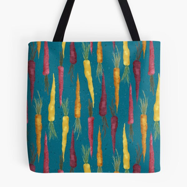 Item preview, Carrot Garden Scandinavian Kids Pattern – Rainbow Vegetables on Teal designed and sold by NoemiMarozsan.