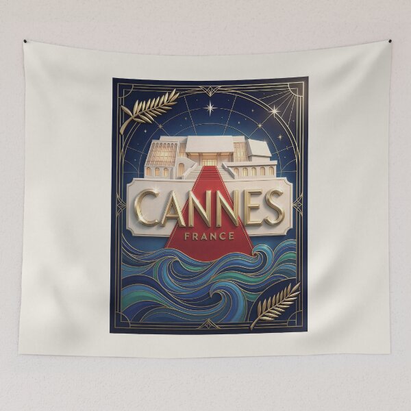 Item preview, Cannes, France — Art Deco Riviera Festival Poster designed and sold by FrancophileFun.