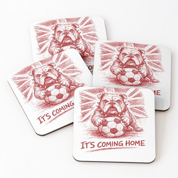 Item preview, England Soccer Vintage Doodle - It's Coming Home Bulldog Sketch designed and sold by Tee Nook.