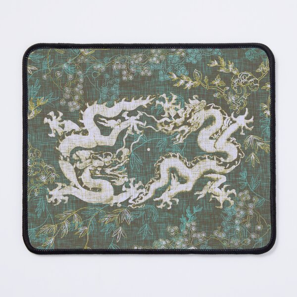 Item preview, Ancient Dragons Golden Retro Green Teal Gold Vintage Multicolor Floral and Linen designed and sold by LoveAlways-AEP.