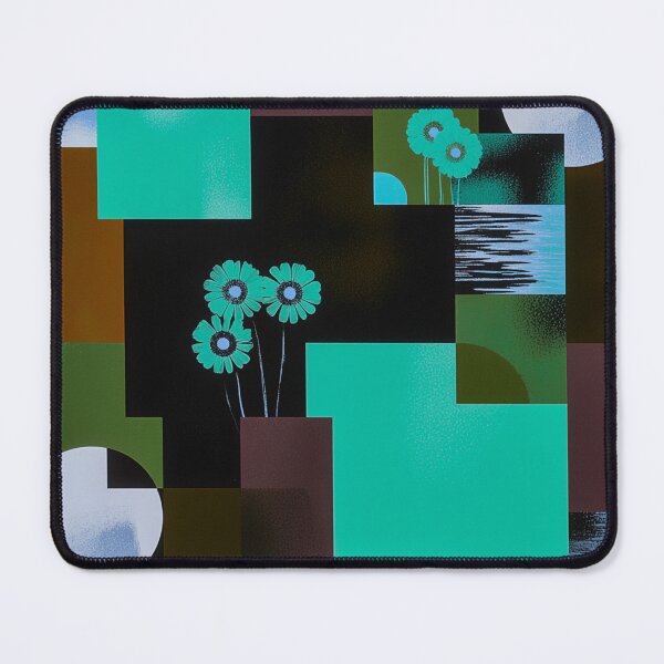 Item preview, Teal Flowers in Geometric Silence designed and sold by joycrysstudio.