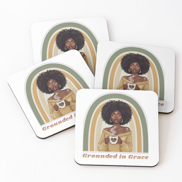 Item preview,  Grounded in Grace Coffee Girl Illustration designed and sold by GraceLuxeStudio.