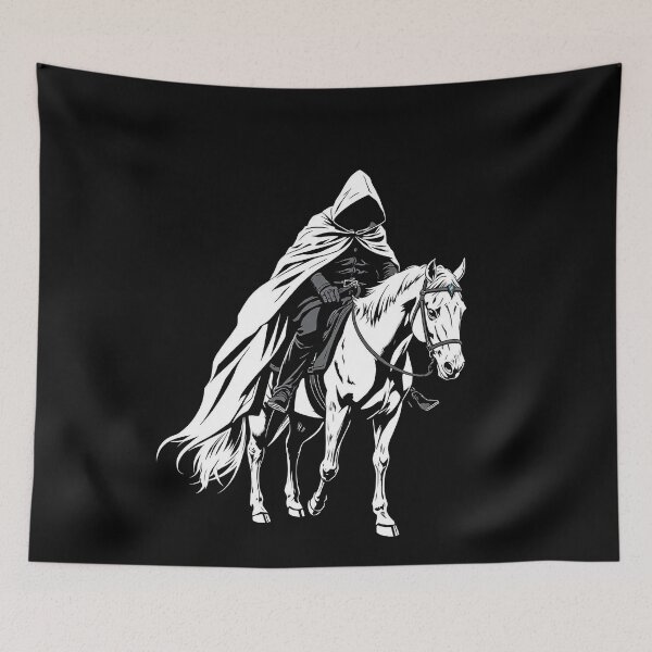 Item preview, Hooded Rider on White Horse – Dark Gothic Fantasy designed and sold by Paranormal Peaks.