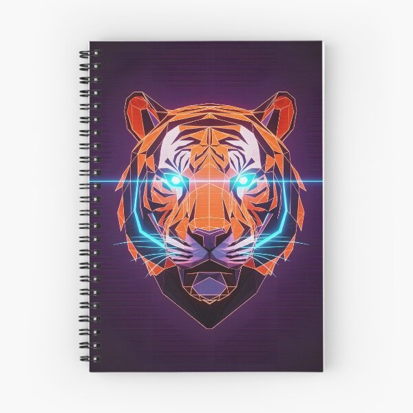 Item preview, Neon Geometric Tiger Head - Low Poly Synthwave Art designed and sold by powersunlight.