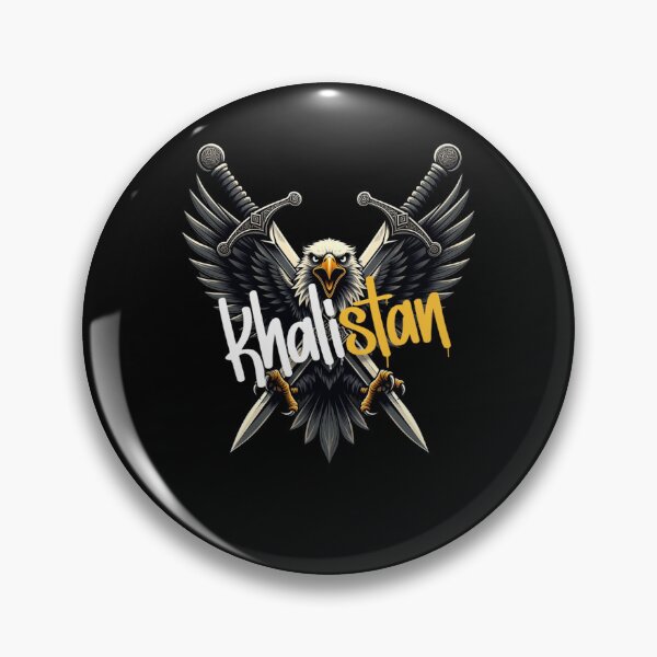 Item preview, Khalistan Eagle Emblem with Crossed Swords – Bold Sikh Power Art designed and sold by SinghMerchUniverse.