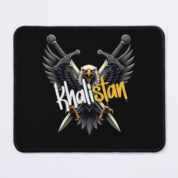 Item preview, Khalistan Eagle Emblem with Crossed Swords – Bold Sikh Power Art designed and sold by SinghMerchUniverse.