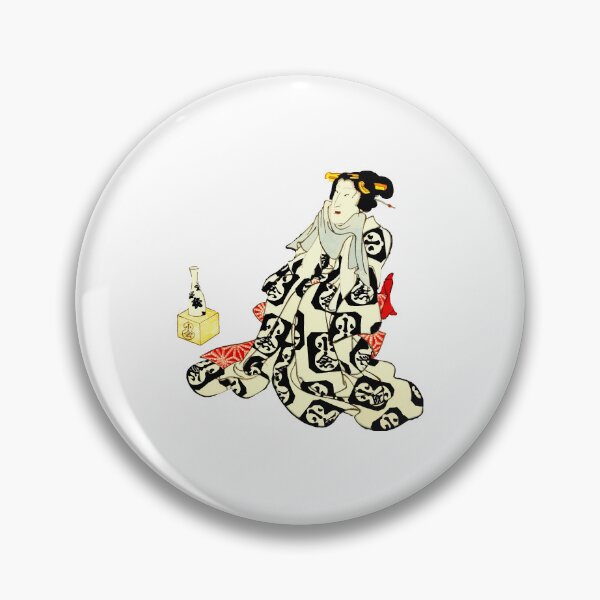 Item preview, Japan Ukiyoe stripe kimono woman drinking alcohol designed and sold by Ukiyoe_japan.