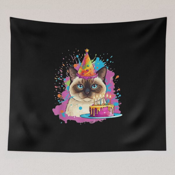 Item preview, Siamese Cat Birthday Celebration Cat Lover designed and sold by salmzouriart.