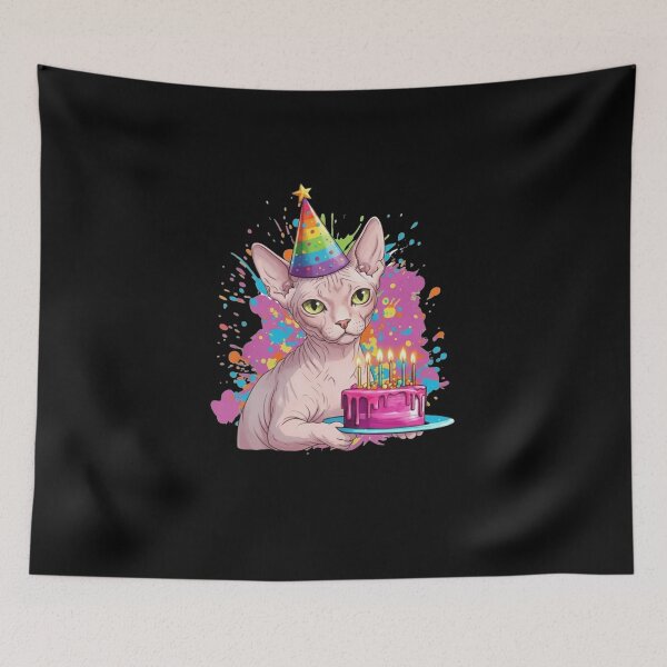 Item preview, Sphynx Cat Birthday Party Cat Owner Gift designed and sold by salmzouriart.