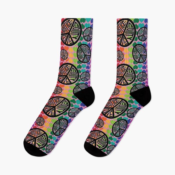 Item preview, Black Peace Love Justice Equity Stamp on Rainbow Hearts & Pink designed and sold by Digitalmyth's Designs.
