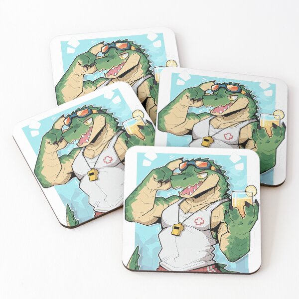 Item preview, Pool Party Renekton Lifeguard Sipping Summer Drink designed and sold by KaMow.