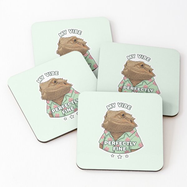 Item preview, Funny Bearded Dragon in Hawaiian Shirt - My Vibe: Perfectly Fine Sticker designed and sold by PriyaMagic.