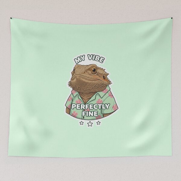 Item preview, Funny Bearded Dragon in Hawaiian Shirt - My Vibe: Perfectly Fine Sticker designed and sold by PriyaMagic.