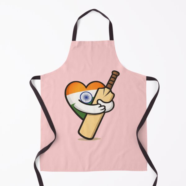 Item preview, Cricket Is a Matter of the Heart – India Tricolour Heart Holding Cricket Bat Illustration designed and sold by thesmilngnature.