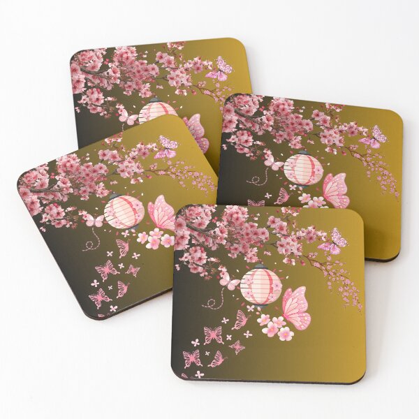 Item preview, Spring Harmony: Sakura Blossoms and Paper Lantern with Butterflies designed and sold by VibranPalette.