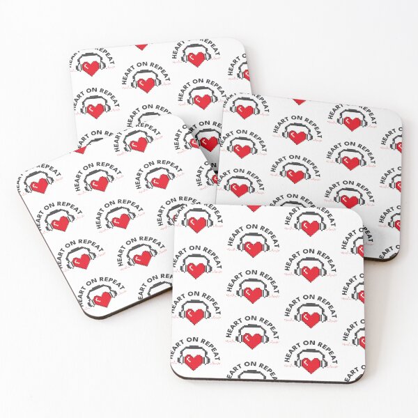 Item preview, Heart On Repeat – Pixel Heart with Headphones Art designed and sold by PixelGrafiks.