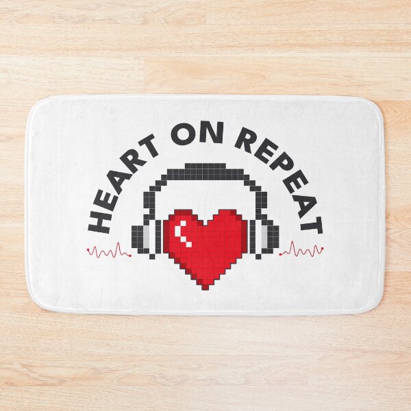 Item preview, Heart On Repeat – Pixel Heart with Headphones Art designed and sold by PixelGrafiks.