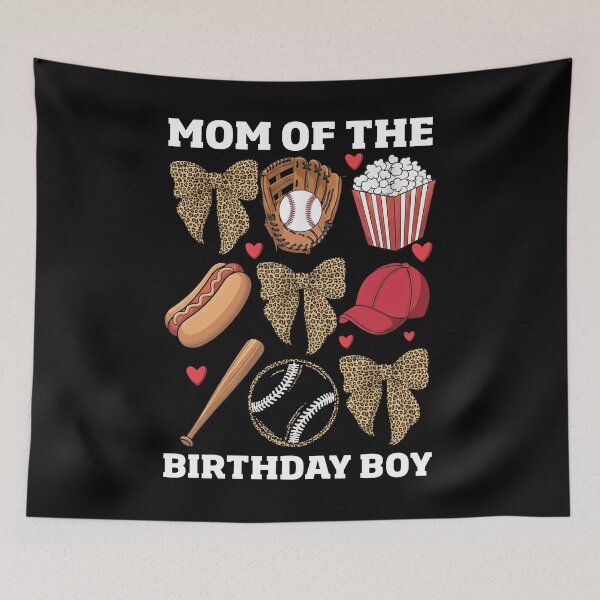 Item preview, Mom of the Birthday Boy Baseball Shirt designed and sold by KIROSALS.