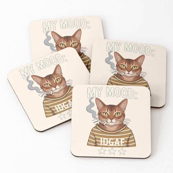 Item preview, Funny Edgy Cat - My Mood: IDGAF Sticker designed and sold by PriyaMagic.