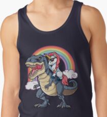 Unicorn Riding Dinosaur T Shirt T-Rex Funny Unicorns Party Rainbow Squad Gifts for Kids Boys Girls Men's Tank Top