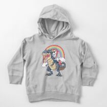 Unicorn Riding Dinosaur T Shirt T-Rex Funny Unicorns Party Rainbow Squad Gifts for Kids Boys Girls Toddler Pullover Hoodie