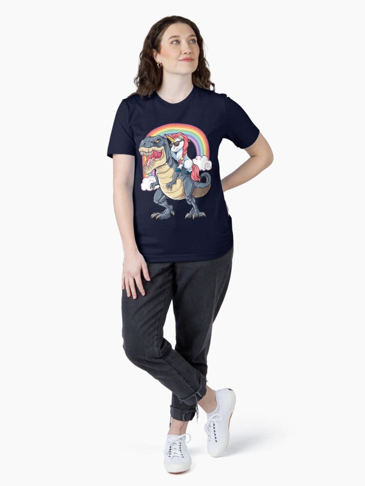 Unicorn Riding Dinosaur T Shirt Triceratops Party Rainbow Unicorn Riding Dinosaur T Shirt Triceratops Party Rainbow